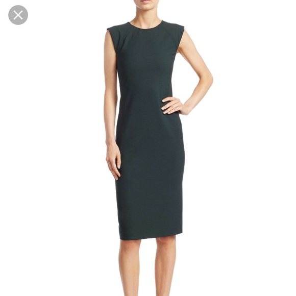 dark green sheath dress